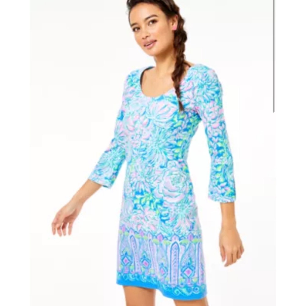 Lilly Pulitzer Sherrill In Multi In Full Bloom Engineered Knit Dress Etta